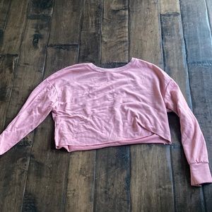cropped pink lightweight sweater
